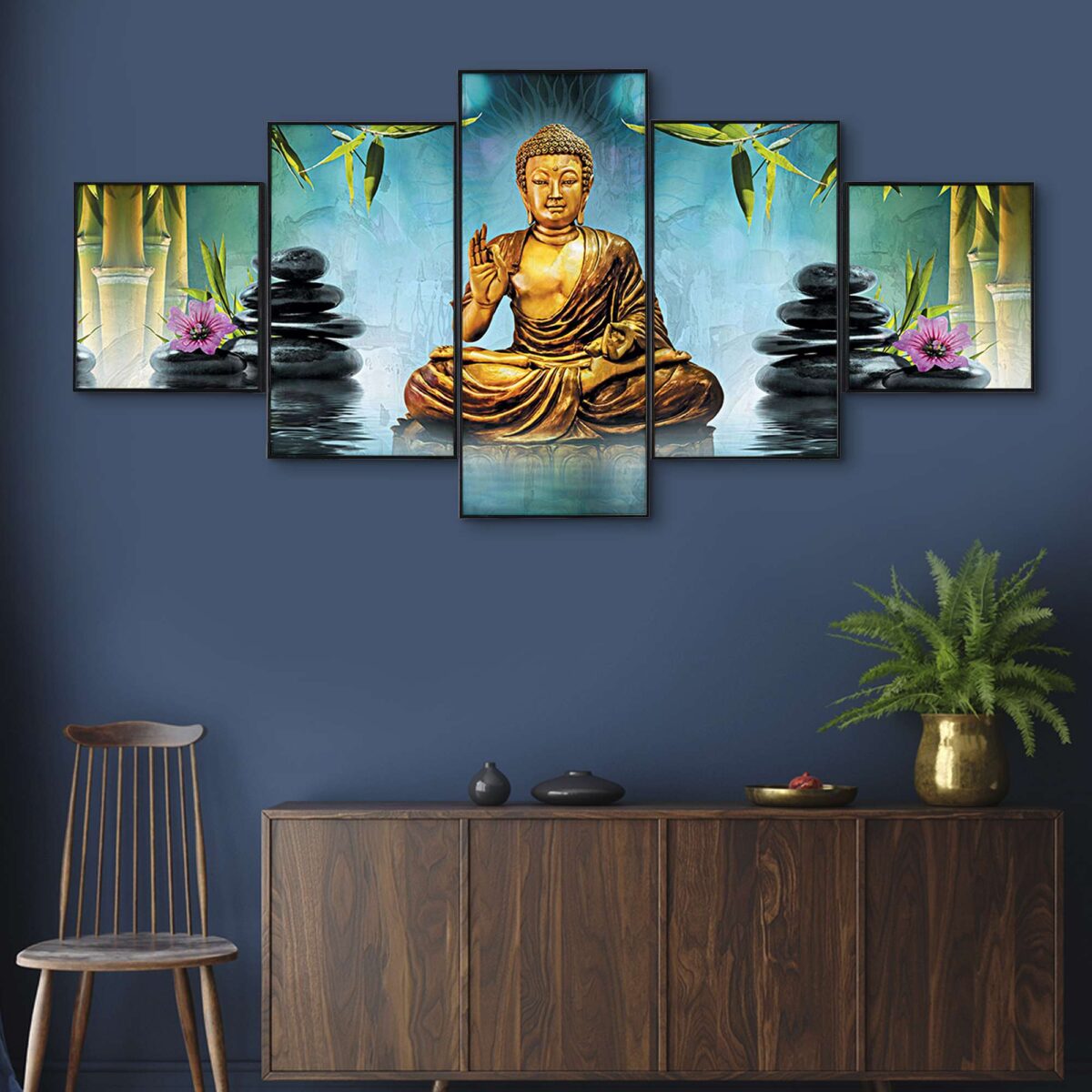 Set Of Five Framed Digital Wall Painting