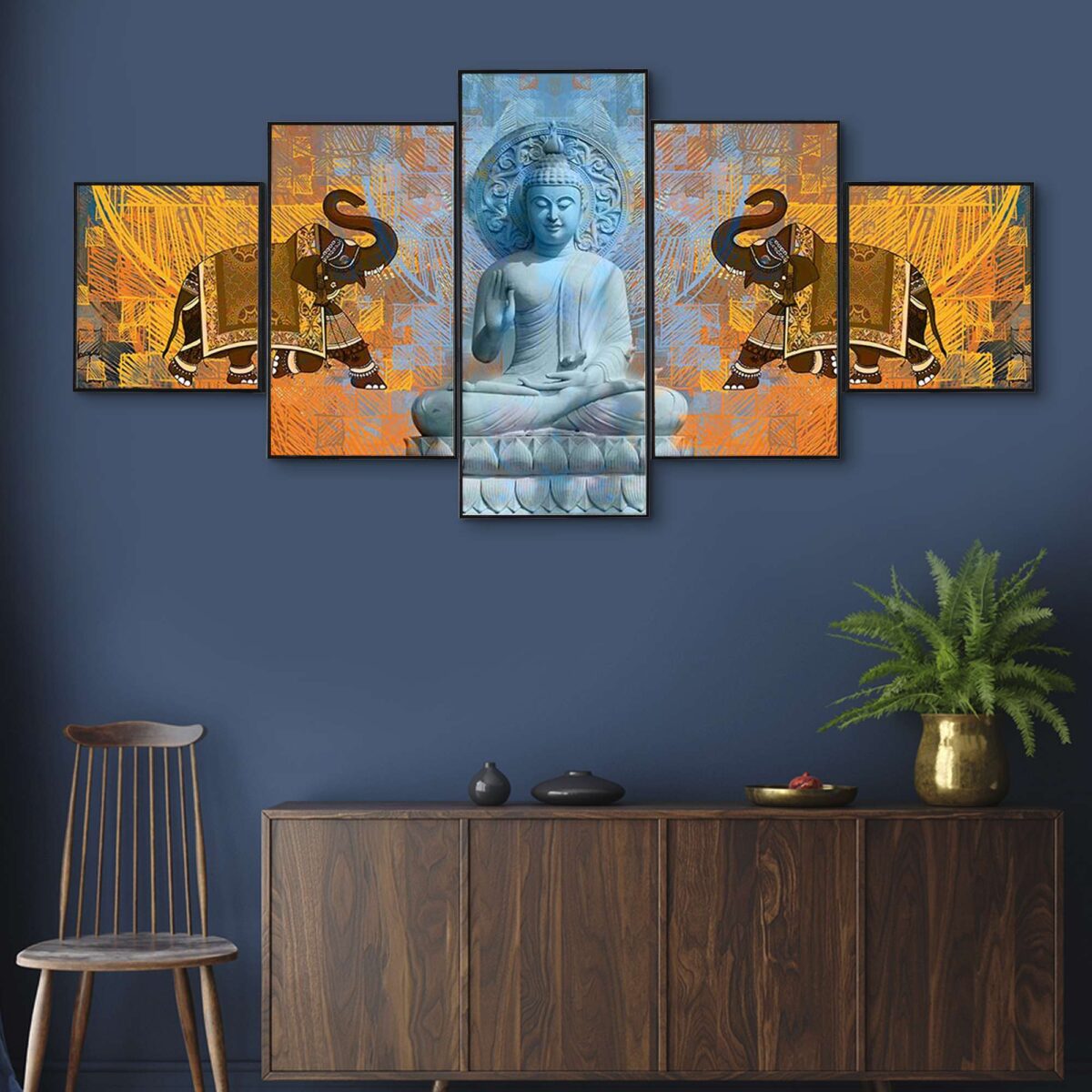 Set Of Five Framed Digital Wall Painting