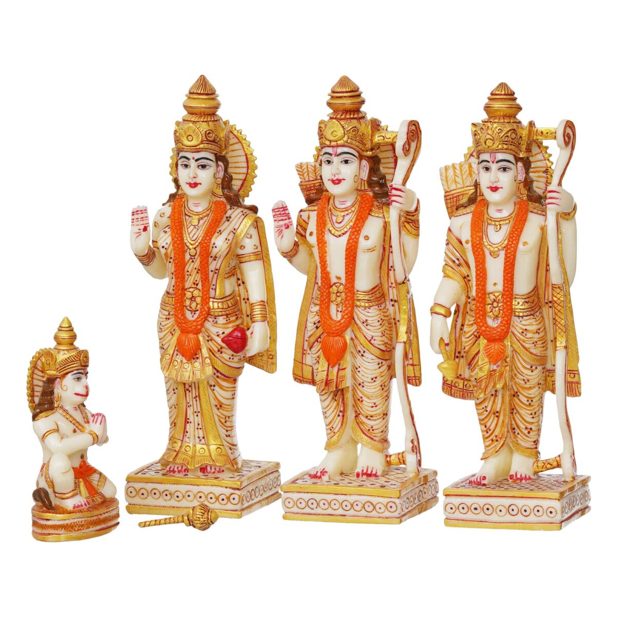 Ram darbar Idol Sita Statue Hanuman Laxman Idol Antique Finish Home D?cor Marble God Statue - Image 4