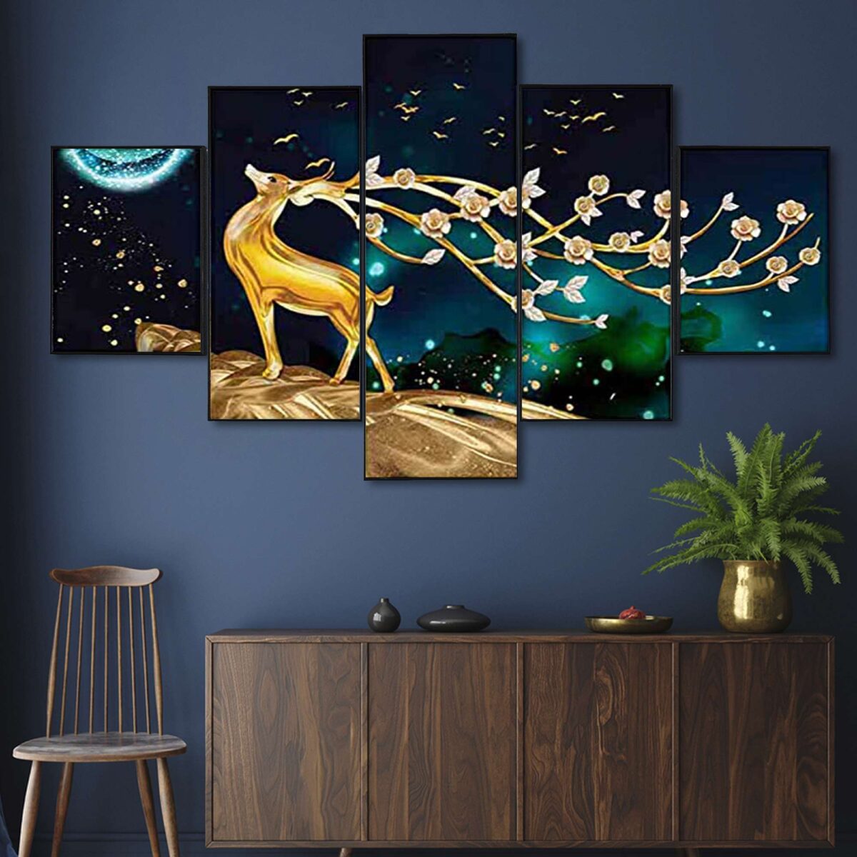 Set Of Five Framed Digital Wall Painting