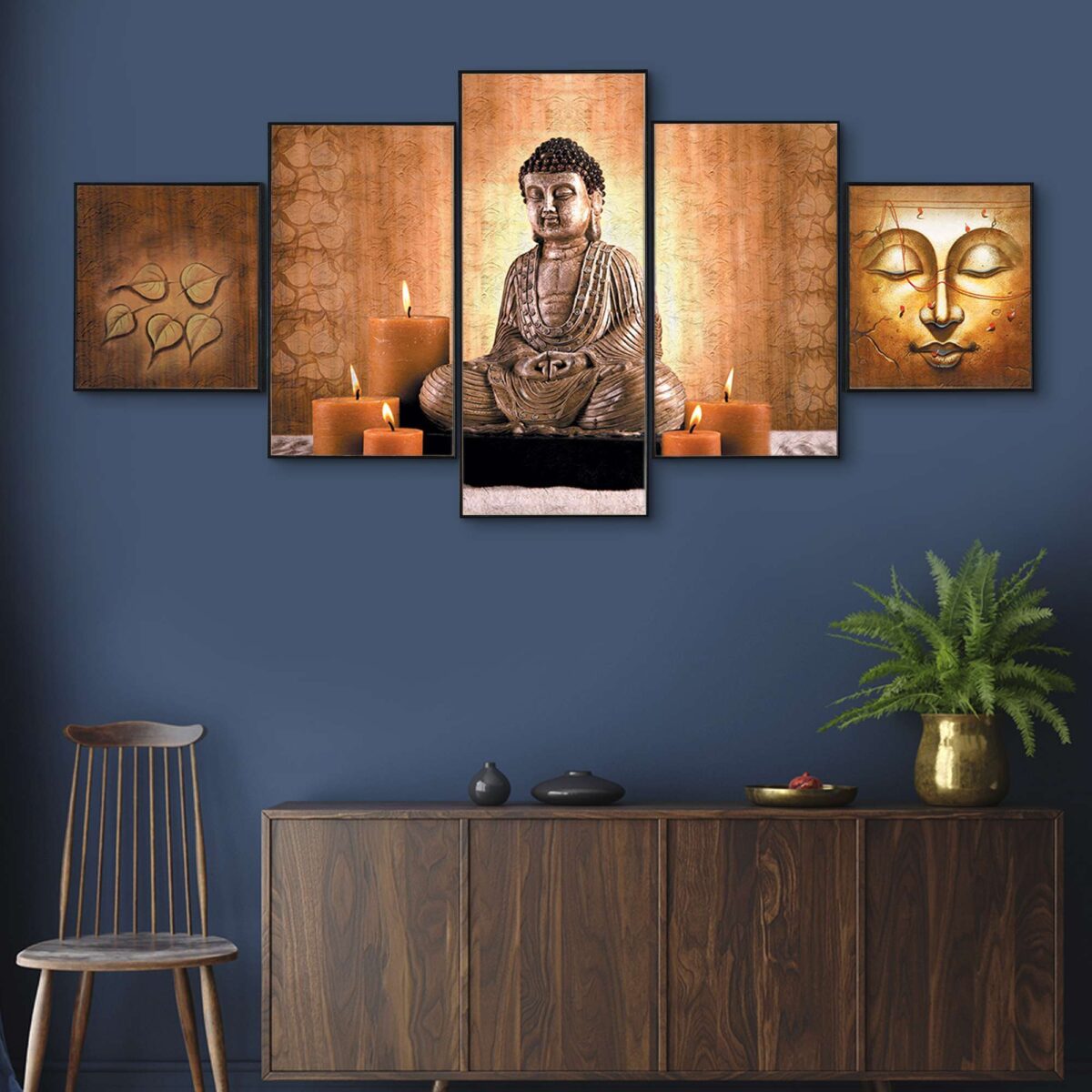 Set Of Five Framed Digital Wall Painting