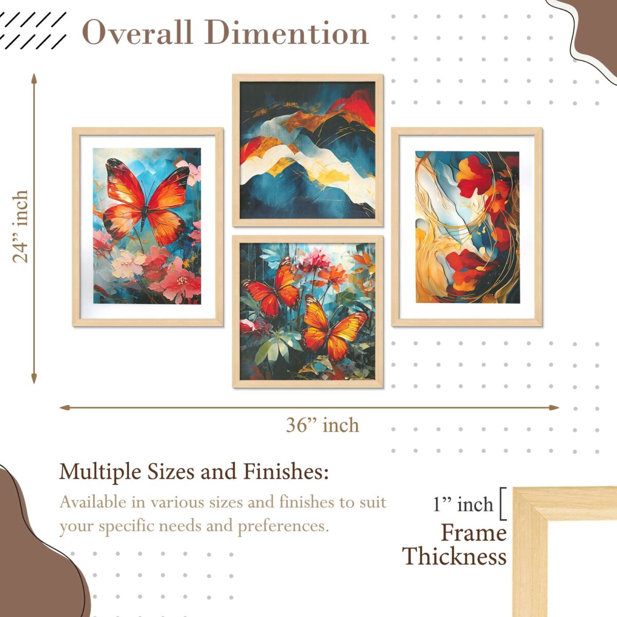 SET OF 4 DIGITAL WALL PAINTING - Image 3