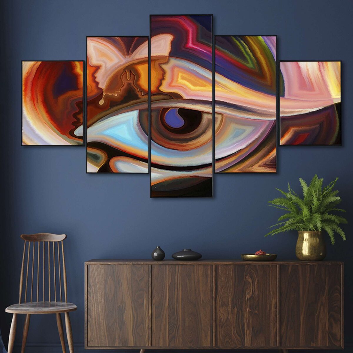 Set Of Five Framed Digital Wall Painting