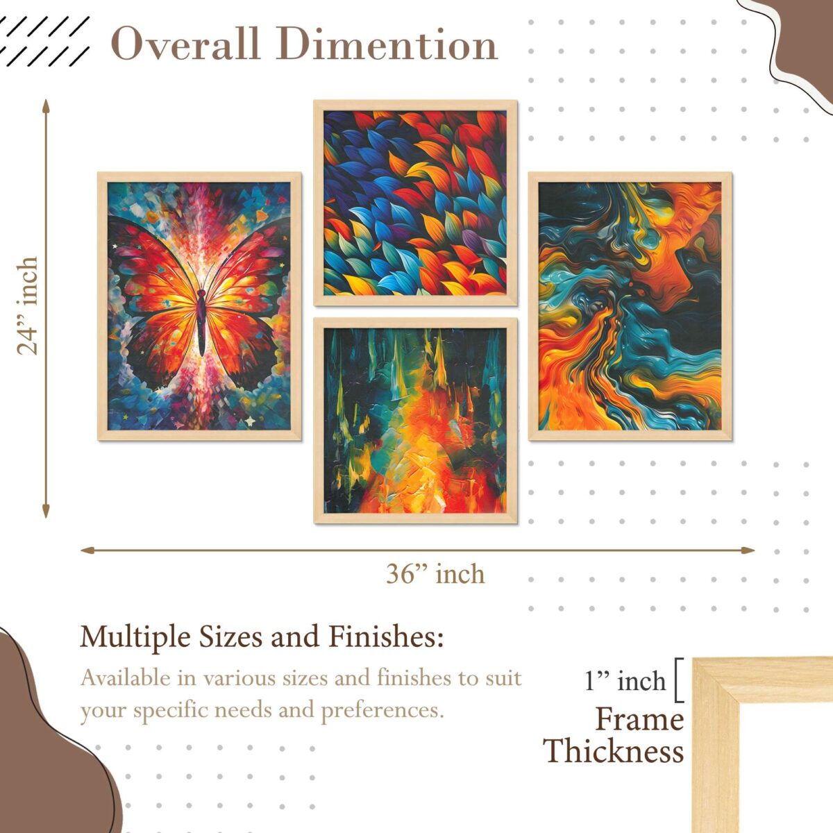 SET OF 4 DIGITAL WALL PAINTING - Image 3