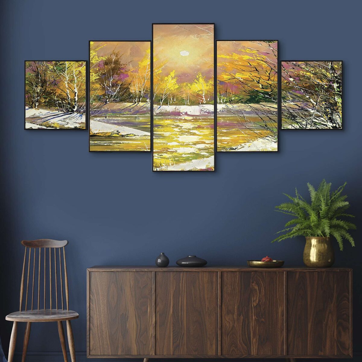 Set Of Five Framed Digital Wall Painting