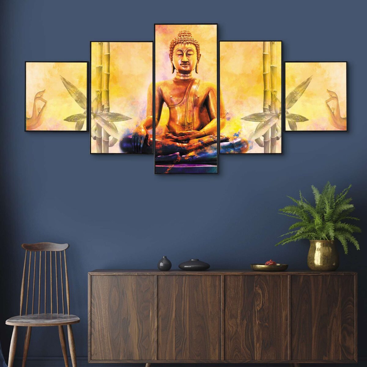 Set Of Five Framed Digital Wall Painting