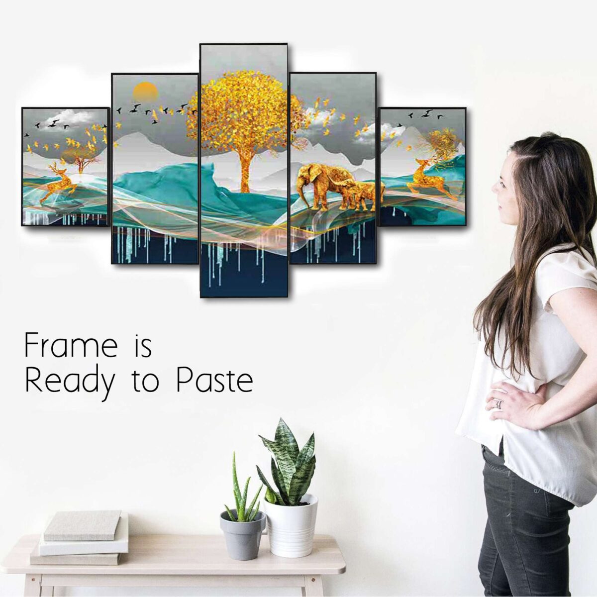 Set Of Five Framed Digital Wall Painting - Image 2