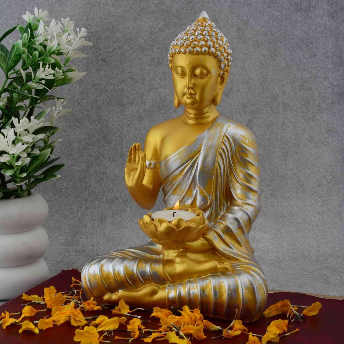 Buddha Idol Statue Showpiece Gift Gifting Item Polystone Home Decor Decoration - Image 4