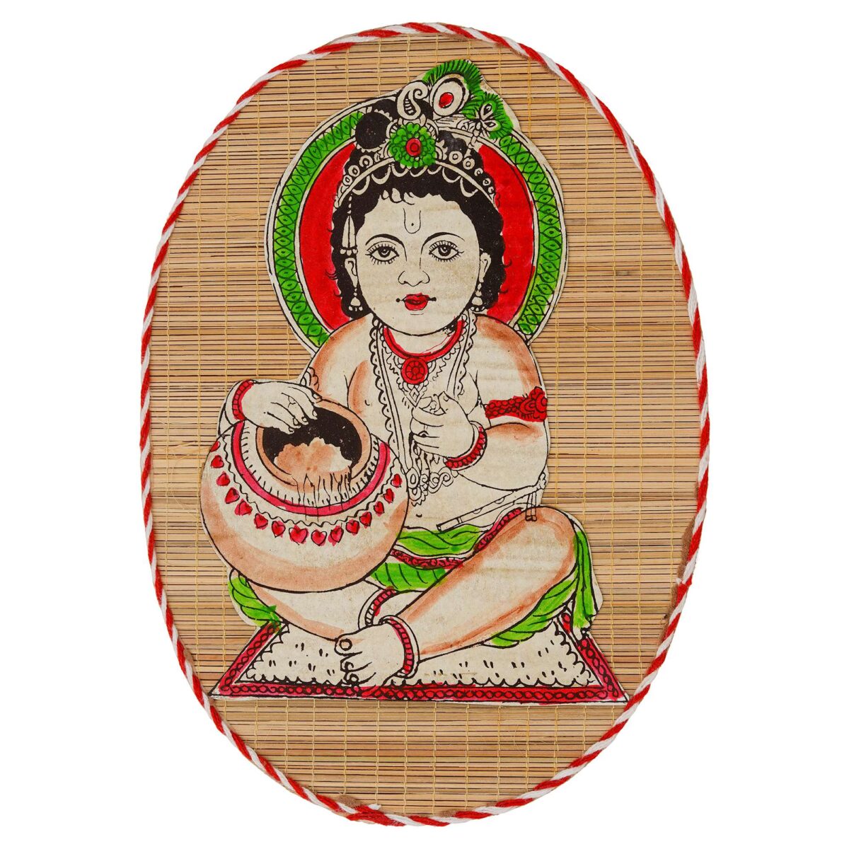 Bamboo Hand Crafted Wall Hangings Of Kanha Ji For Home Decor | Bamboo Art For Wall Decor - Image 4