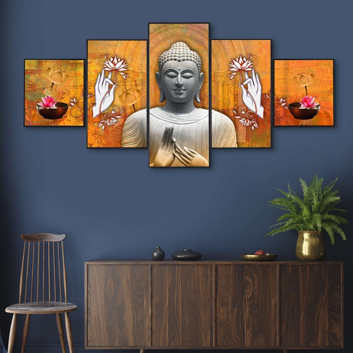 Set Of Five Framed Digital Wall Painting