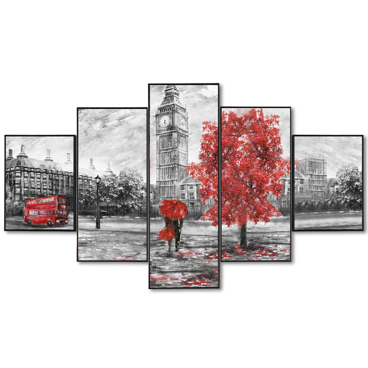 Set Of Five Framed Digital Wall Painting - Image 4