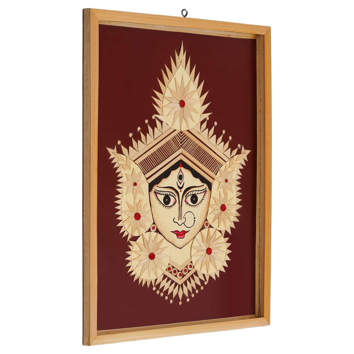 Bamboo Hand Crafted Framed Wall Hangings Of Durga Ji For Home Decor | Bamboo Framed Art For Wall Decor - Image 4