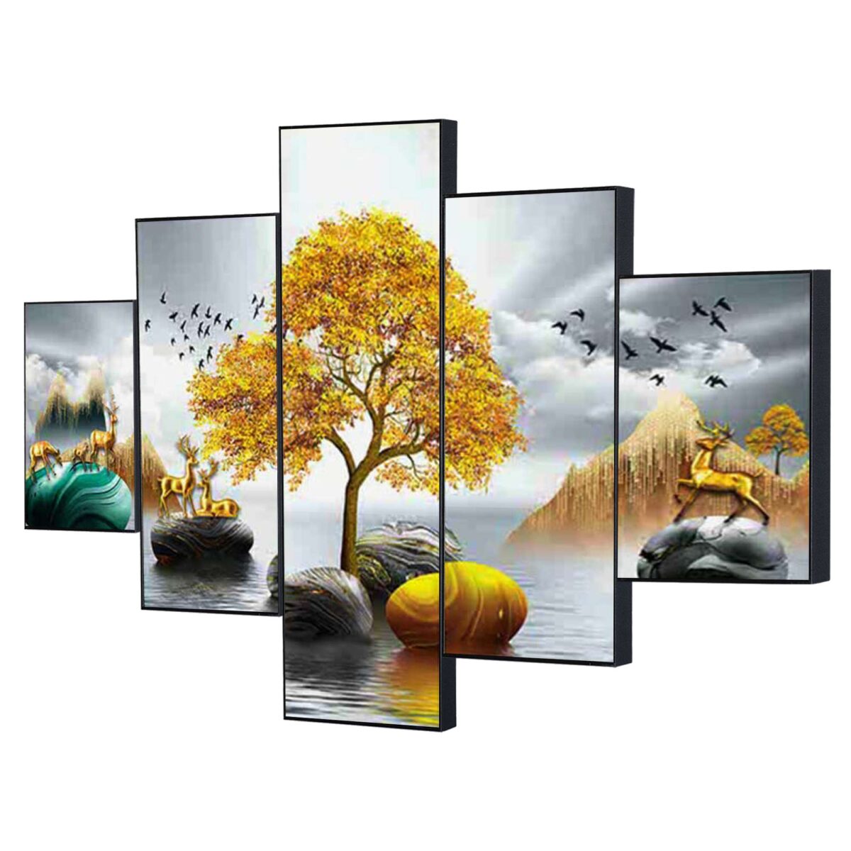 Set Of Five Framed Digital Wall Painting - Image 4