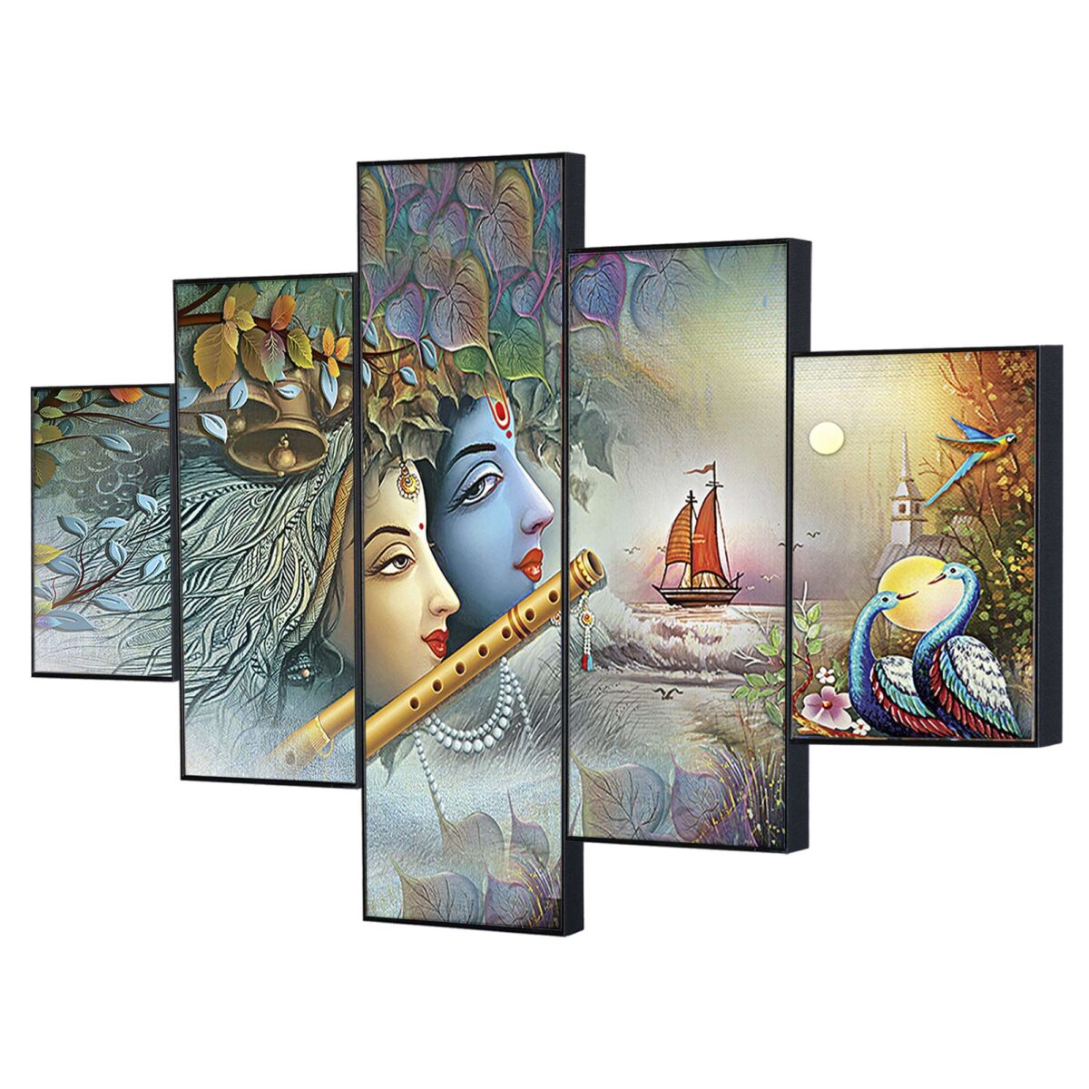 Set Of Five Framed Digital Wall Painting - Image 3