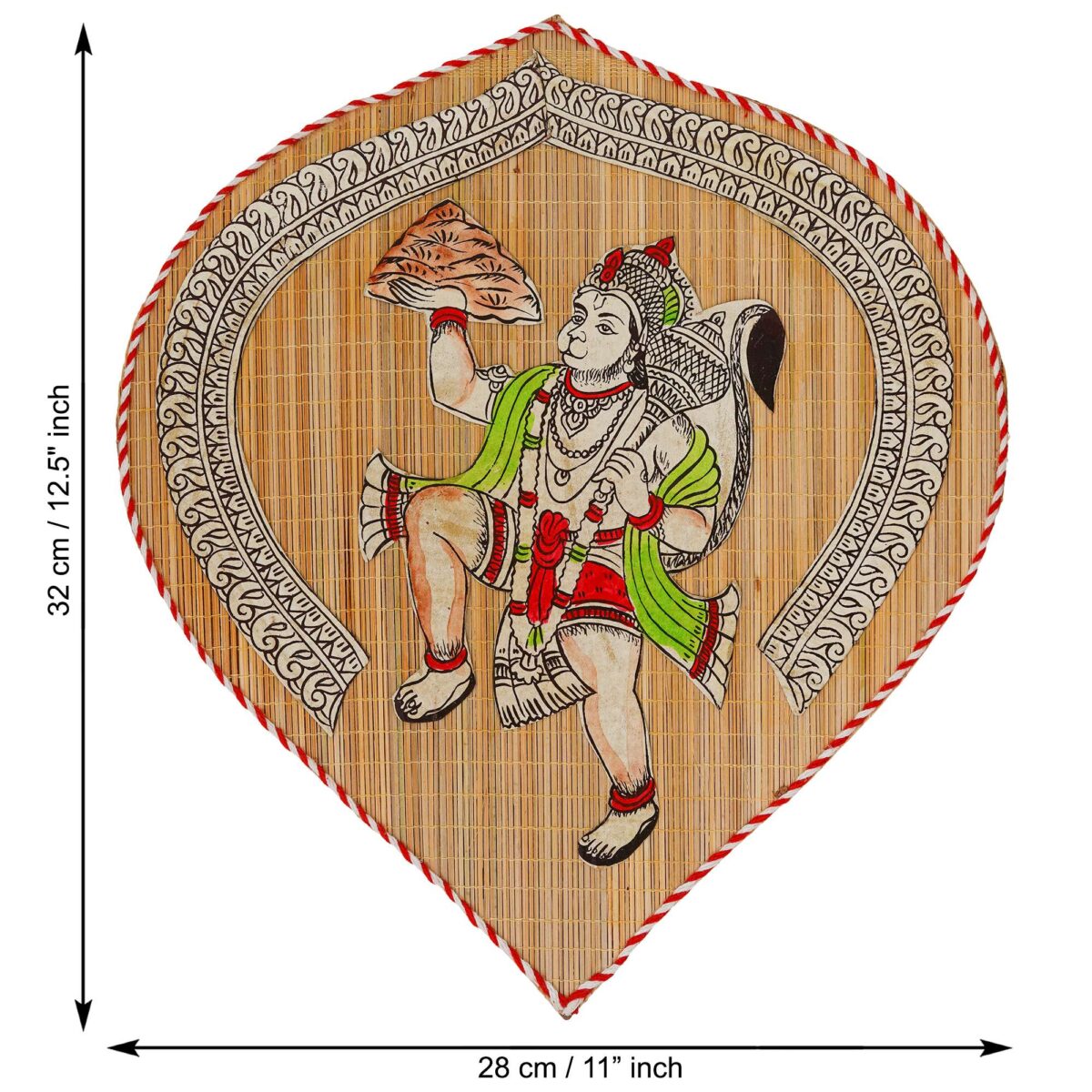 Bamboo Hand Crafted Leaf Design Wall Hangings Of Hanuman Ji For Home Decor | Bamboo Art For Wall Decor - Image 2